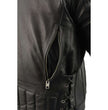 Milwaukee Leather SH1010 Men's 'Scooter' Black Vented Motorcycle Leather Jacket with Side Laces in Tall Sizes