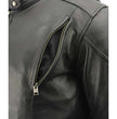 Milwaukee Leather SH1010 Men's 'Scooter' Black Vented Motorcycle Leather Jacket with Side Laces in Tall Sizes