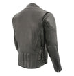 Milwaukee Leather SH1010 Men's 'Scooter' Black Vented Motorcycle Leather Jacket with Side Laces in Tall Sizes