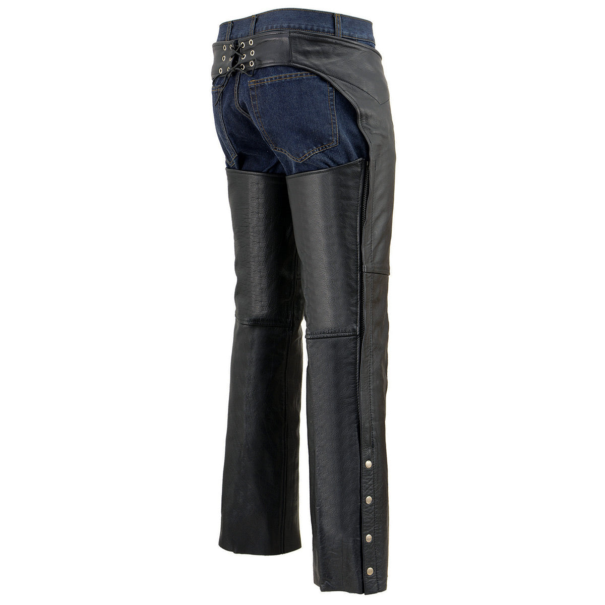 Milwaukee Leather Chaps for Men's Black Premium Leather Fully