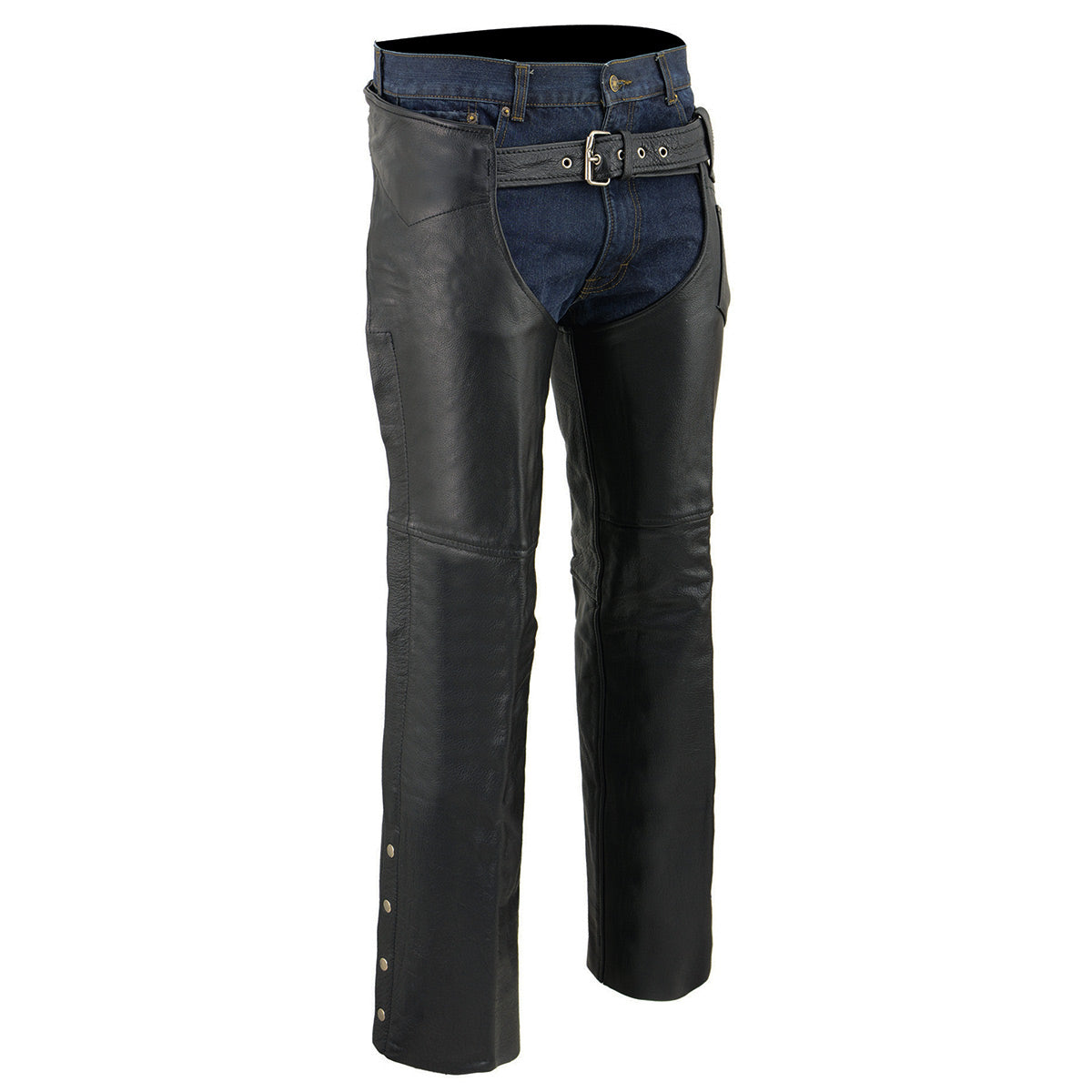Milwaukee Leather Chaps for Men s Black Premium Leather Fully Lined LeatherUp USA