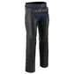 Milwaukee Leather SH1115 Men's Black Classic Fully Lined Motorcycle Riding Leather Chaps