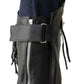 Genuine Leather SH1199FR Women's Black ‘Fringed’ Leather Short Chaps with Conchos with Conchos