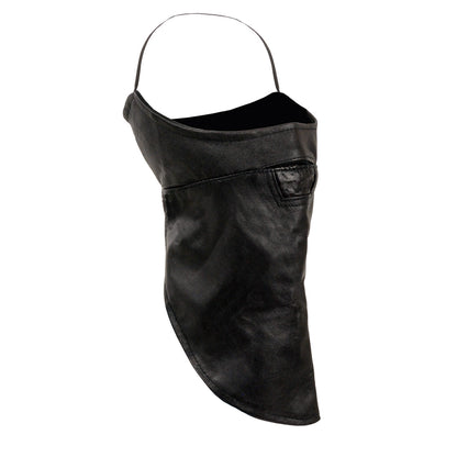 Milwaukee Leather SH163 Unisex Premium Leather Face Mask with Fleece Liner