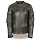 Milwaukee Leather SH1924 Women's Black 3/4 Length Vented Leather Jacket with Gun Pockets