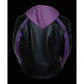 Milwaukee Leather SH1951 Women's Striped Black and Purple Leather Jacket with Zip-Out Hoodie