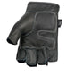 Milwaukee Leather SH198 Men's Black Leather Gel Padded Palm Fingerless Motorcycle Hand Gloves W/ ‘Red Flame Embroidered’