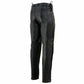 Milwaukee Leather SH1987 Men's Black Leather Deep Pocket Motorcycle Over Pants with Side Laces