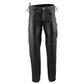 Milwaukee Leather SH1987 Men's Black Leather Deep Pocket Motorcycle Over Pants with Side Laces