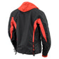 NexGen SH1998 Ladies Red and Black Textile Racer Jacket with Removable Hoodie