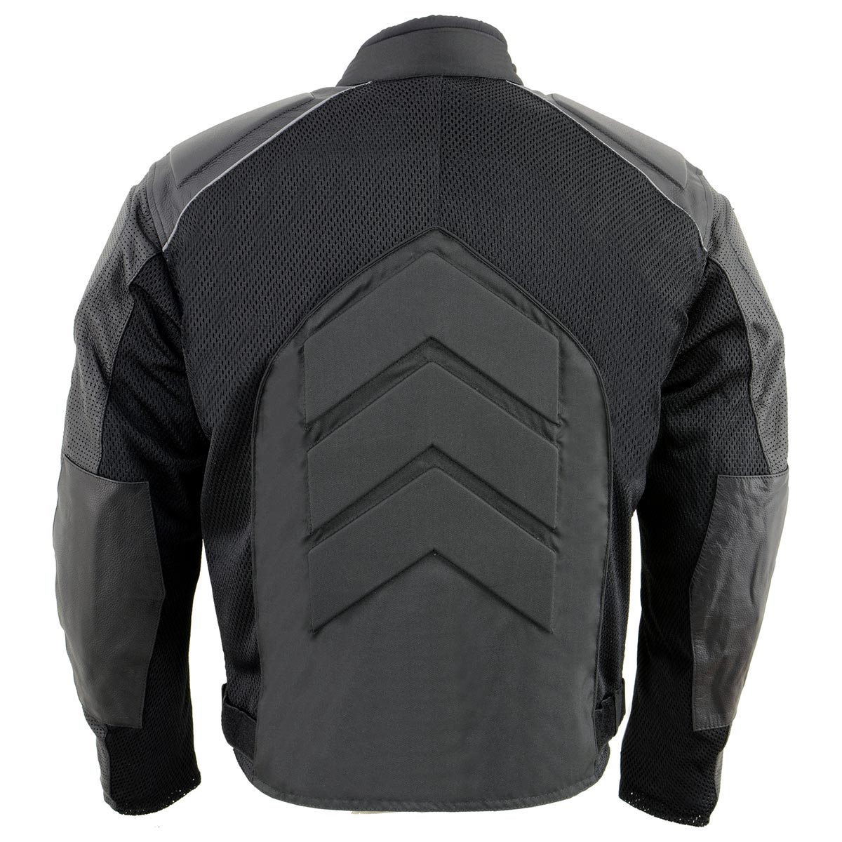 NexGen SH2153 Men's Black Armored Moto Textile and Leather Combo Jacket