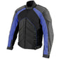 NexGen SH2153 Men's Black and Blue Armored Moto Textile and Leather Combo Jacket