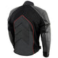 NexGen SH2153 Men's Combo Black and Red Armored Leather and Textile with Mesh Moto Jacket