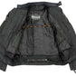 NexGen Men’s SH2177 Black Leather and Textile Vented Racer Jacket