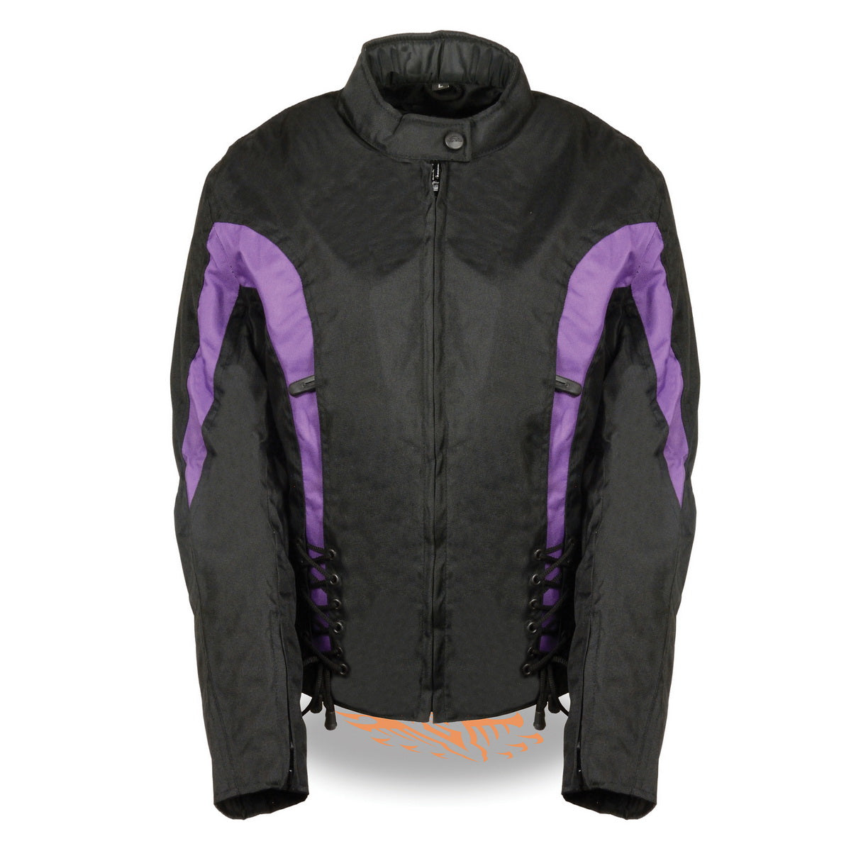 Nexgen SH2188 Women's Black and Purple Textile Motorcycle Riding Jacket with Side Stretch and Lacing