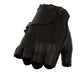 Milwaukee Leather SH442 Men's Black Leather Gel Padded Palm Fingerless Motorcycle Hand Gloves W/ Soft ‘Genuine Leather’