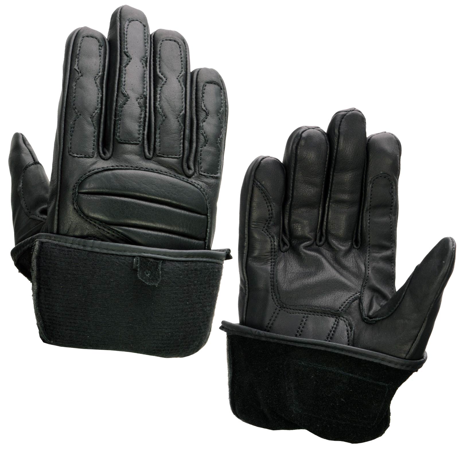 Milwaukee Leather SH451 Men's Black Leather Gauntlet Racing Motorcycle Hand Gloves with Wrist and Knuckle Padding Protection