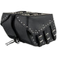 Milwaukee Leather SH551ZB Black PVC Zip Off Chrome Studded Motorcycle Saddlebag