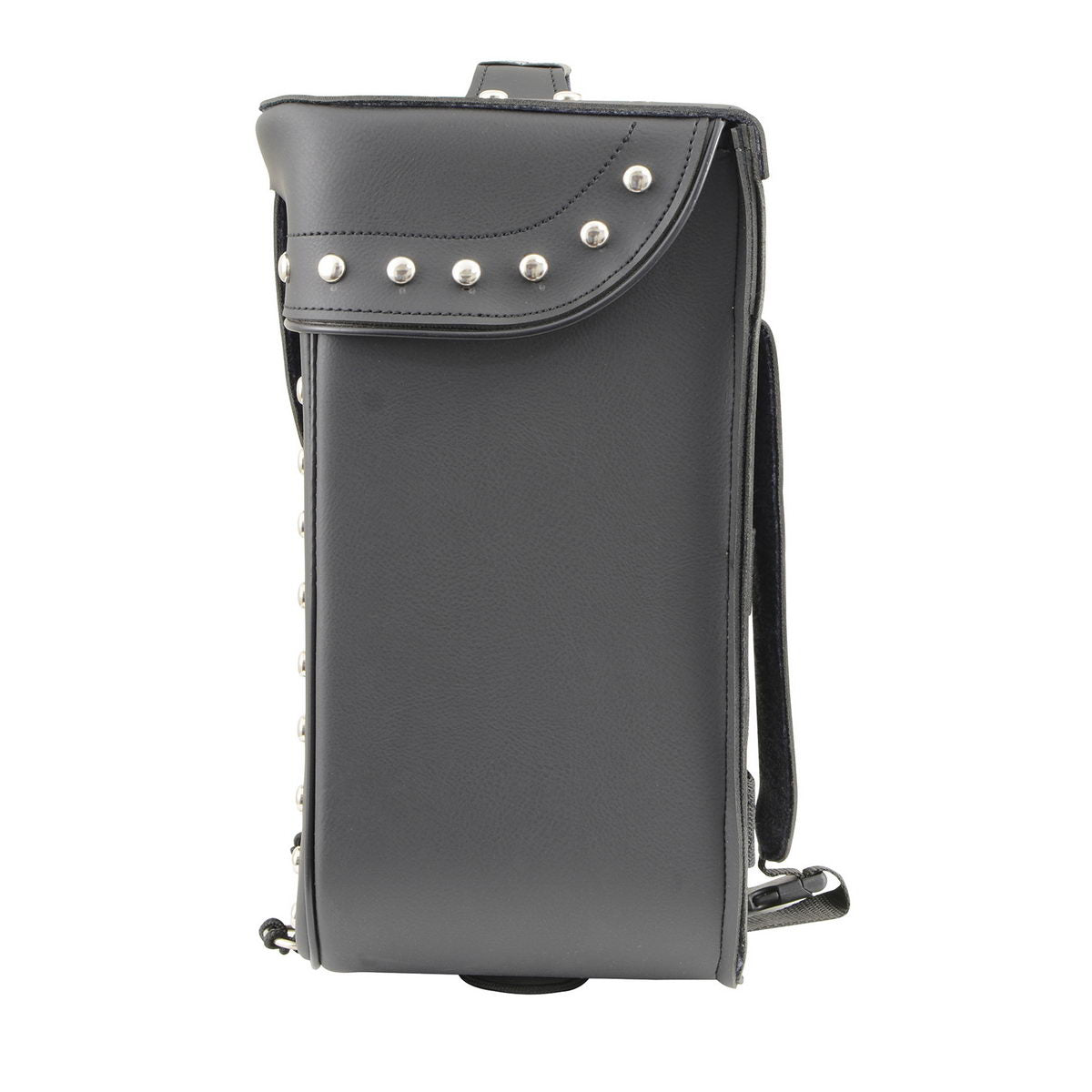 Milwaukee Leather SH582 Medium Black ‘Studded’ PVC Sissy Bar Motorcycle Bag