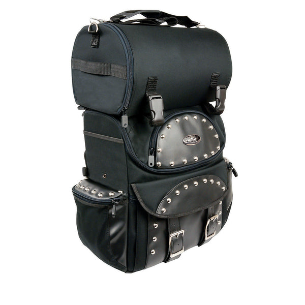 Medium Size Motorcycle Sissybar bag with pockets and studs