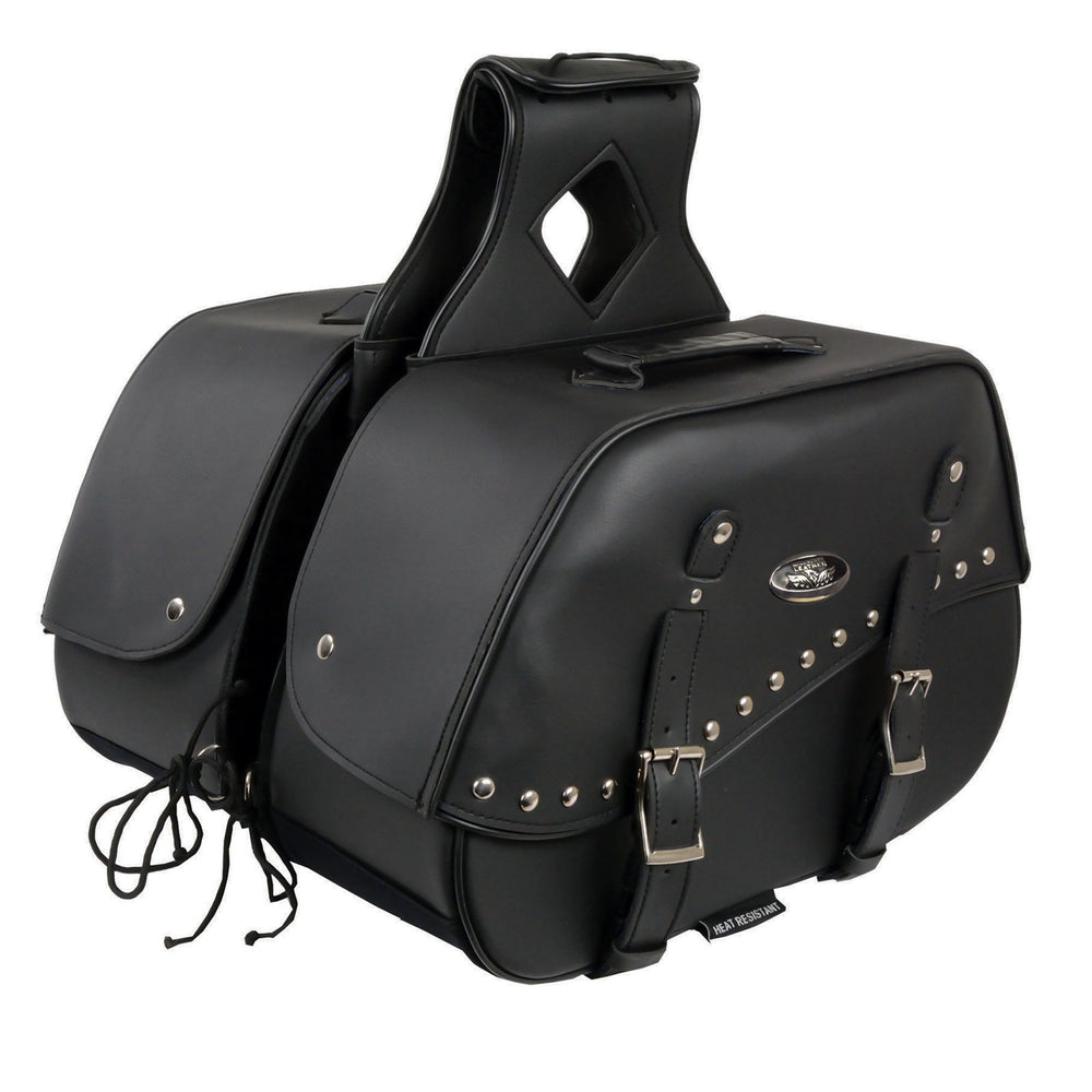 Milwaukee Leather SH655ZB Black Zip Off Two Buckle Extended Lid LeatherUp USA