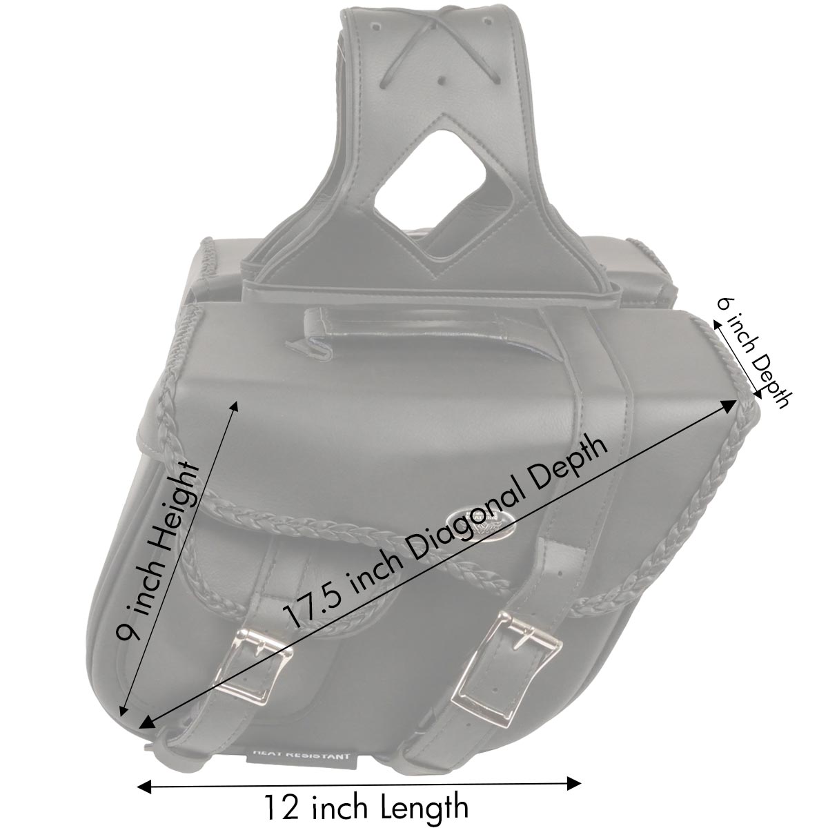 Milwaukee Performance SH66501ZB Black Medium Braided Zip Off PVC Throw Over Saddlebags