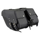 Milwaukee Leather SH66901ZB Medium Size Black PVC 2-Strap Throw Over Saddlebags w/ Reflective Piping