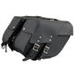 Milwaukee Leather SH66901ZB Medium Size Black PVC 2-Strap Throw Over Saddlebags w/ Reflective Piping