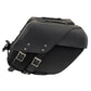 Milwaukee Leather SH66901ZB Medium Size Black PVC 2-Strap Throw Over Saddlebags w/ Reflective Piping