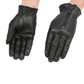 Milwaukee Leather SH722 Women's Black Unlined Leather Lightweight Motorcycle Hand Gloves W/ Wrist Zipper Closure