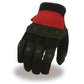 Milwaukee Leather SH76102 Men's Black and Red Textile Mesh Motorcycle Mechanics Hand Gloves W/ Amara Cloth Bottom
