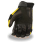 Xelement XG791 Men's Black and Yellow Mesh and Leather Racing Gloves