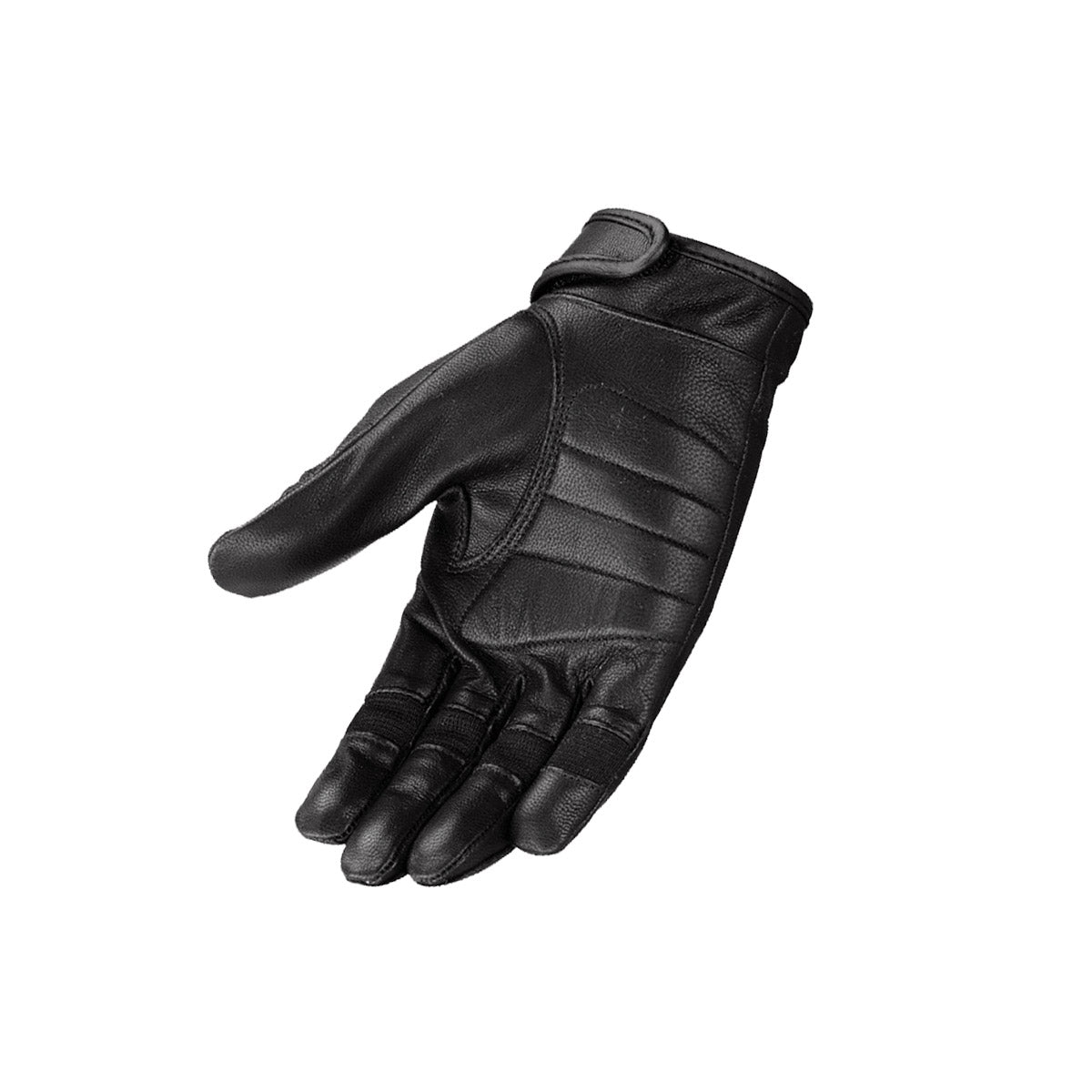 Milwaukee Leather SH811 Men's Black Leather Full Finger Motorcycle Hand Gloves W/ Breathable ‘Open Knuckle’