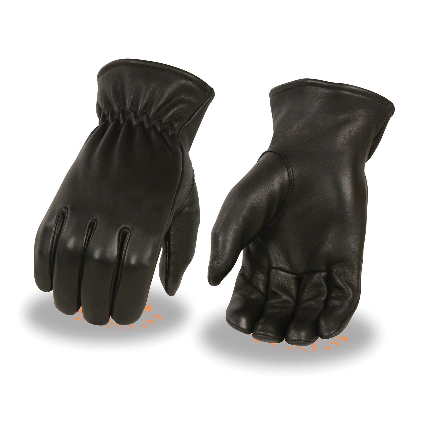 Milwaukee Leather SH858 Men's Black Thermal Lined Deerskin Motorcycle Hand Gloves W/ Sinch Wrist Closure
