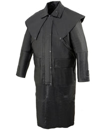 Milwaukee Leather SH910 Men's Black Full Length Leather Duster with Removable Cape