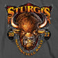 2022 Sturgis Motorcycle Rally SPB1007 Crazy Buffalo Men's Charcoal T Shirt