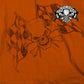 2022 Sturgis Motorcycle Rally SPB1011 Men’s Skull And Checkered Flag Orange T Shirt