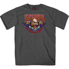 2024 Sturgis Men's Bigfoot Charcoal Motorcycle Rally Tee Shirt SPB1112