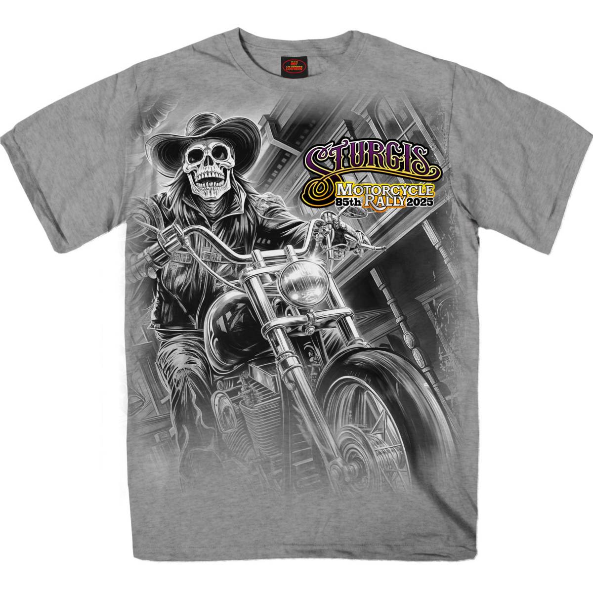 2025 Sturgis Motorcycle Rally #1 Ghost Rider Heather Grey Men's ...