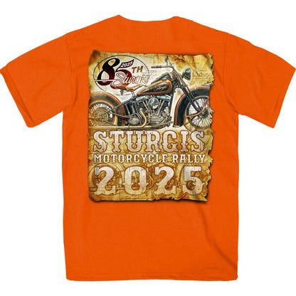2025 Sturgis Motorcycle Rally Drafting Orange SS T-Shirt SPB1175