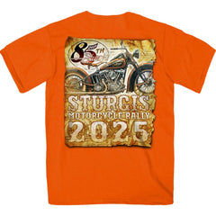 2025 Sturgis Motorcycle Rally Drafting Orange SS T-Shirt SPB1175