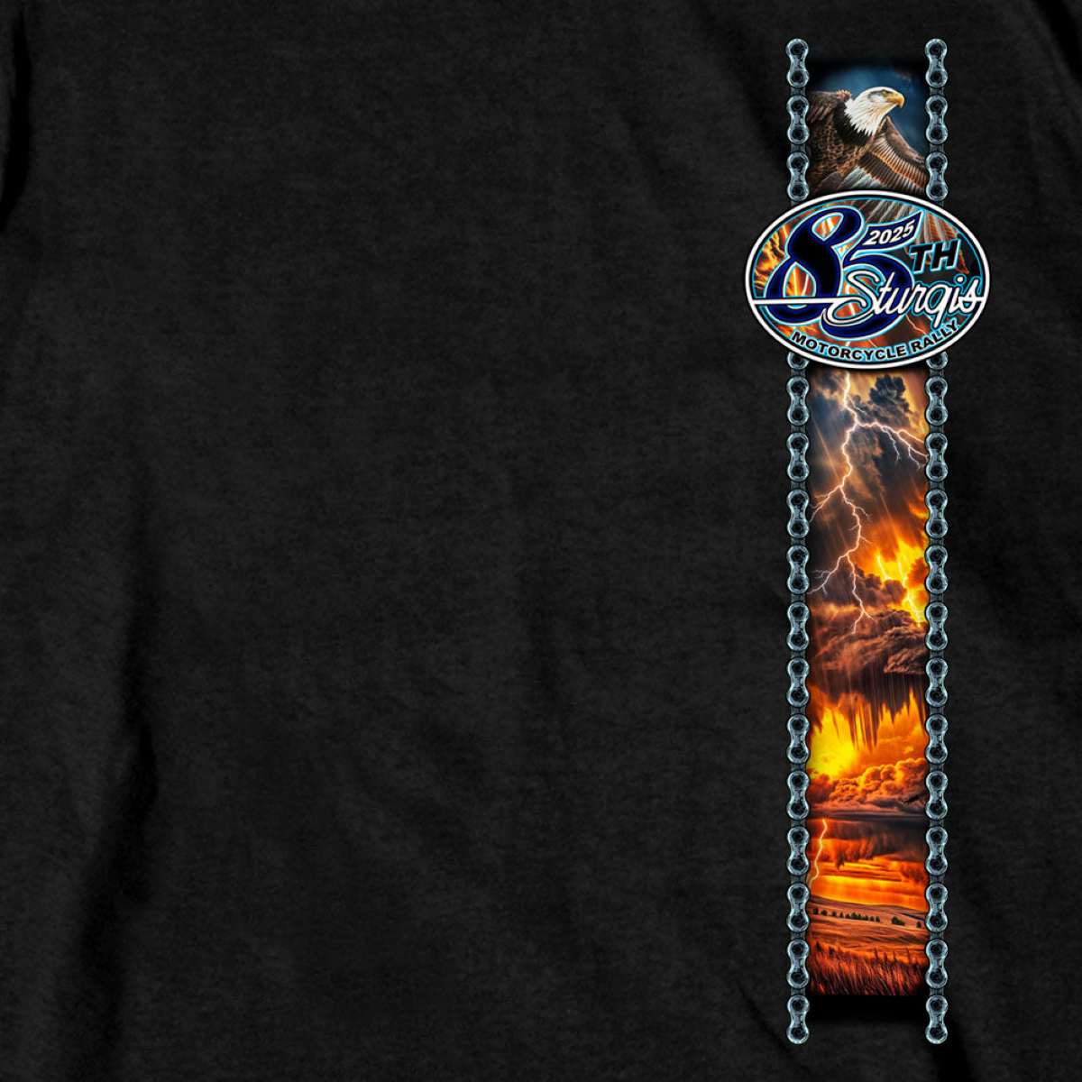 2025 Sturgis Motorcycle Rally American Bison SS Black T-shirt SPB1188