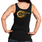 2025 Sturgis Women's Motorcycle Rally Sunflower Skulls Black Ladies Tank Top