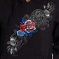 2025 Sturgis Motorcycle Rally Patriotic Roses Black Ladies Hooded Sweat