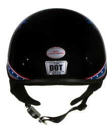 Hot Leathers HLT68 Eagle Wings Black Advanced DOT Approved Motorcycle Skull Cap Half Helmet
