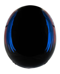 Hot Leathers HLT68 Eagle Wings Black Advanced DOT Approved Motorcycle Skull Cap Half Helmet