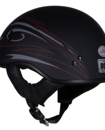 Hot Leathers Tribal Black Motorcycle Skull Cap Half Helmet DOT Approved HLT68