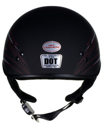 Hot Leathers Tribal Black Motorcycle Skull Cap Half Helmet DOT Approved HLT68