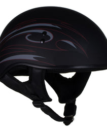 Hot Leathers Tribal Black Motorcycle Skull Cap Half Helmet DOT Approved HLT68