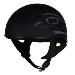 Hot Leathers Tribal Black Motorcycle Skull Cap Half Helmet DOT Approved HLT68